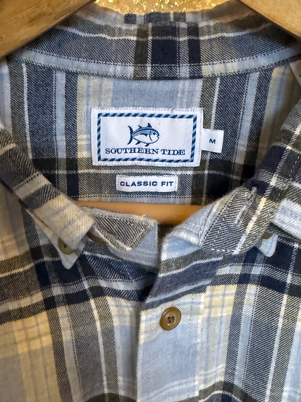 Southern Tide Blue Plaid Button Down Shirt